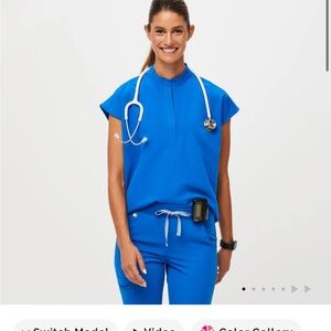 FIGS Rafaela Oversized Scrub Top - Royal blue